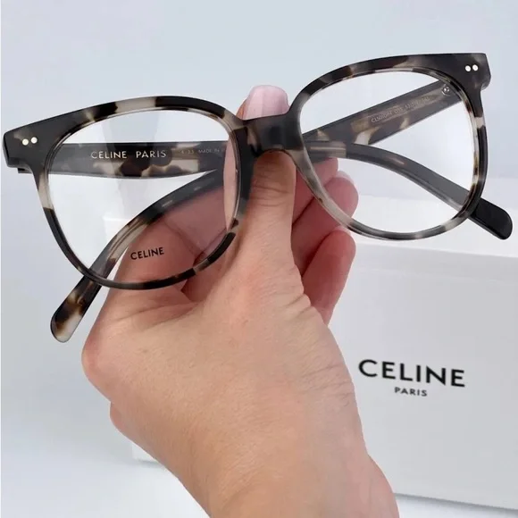 Celine CL5010IN 055 Eyeglasses White Vintage Havana Square Women NWT - Picture 2 of 8
